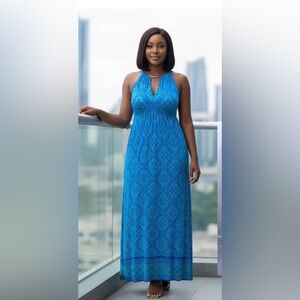 Apt. 9 Blue Halter Neck Maxi Dress